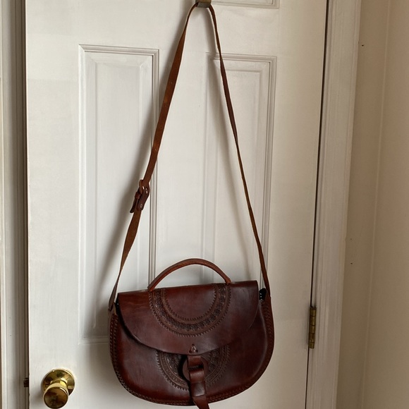 Mexico handtooled  leather bag - Picture 2 of 8